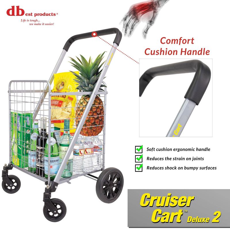 dbest products Cruiser Cart Deluxe Silver