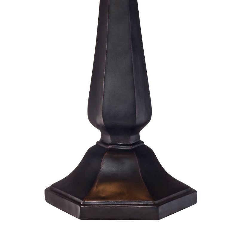 Robert Louis Tiffany Mission Table Lamp Bronze Octagonal Art Glass Shade for Living Room Family Bedroom Bedside Nightstand Office