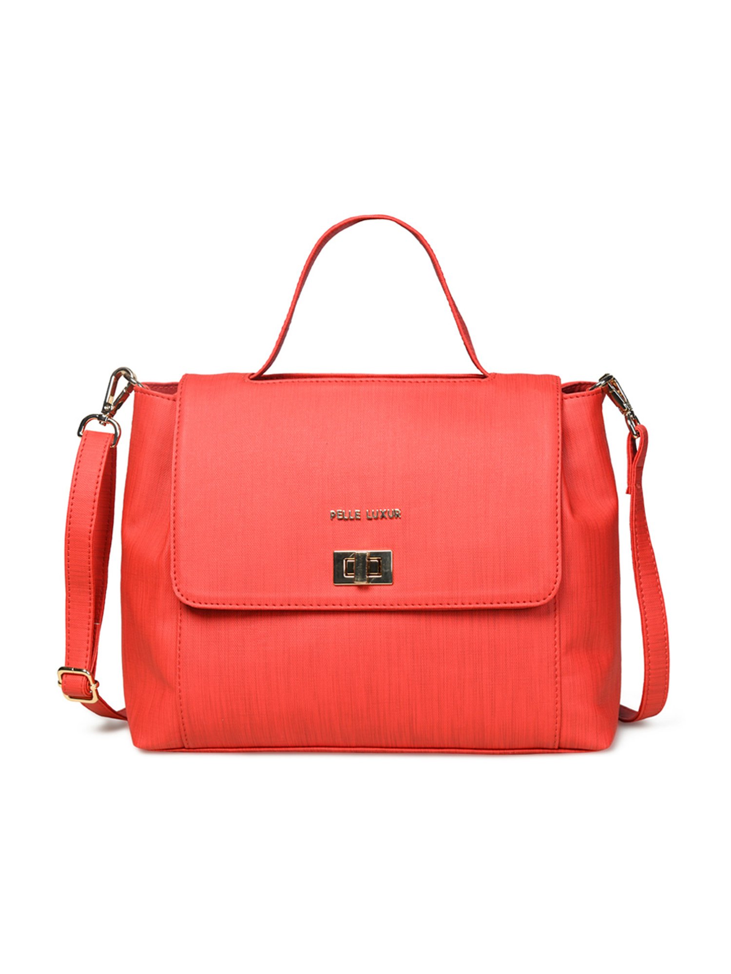 PELLE LUXUR Cherry Red Medium Cross Body Bag