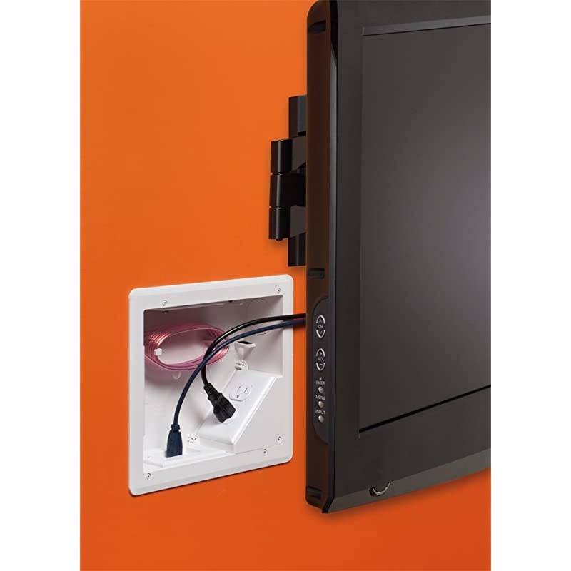 TVBU8101 TV Box with Flange for Home Theater Installations 8 x 10 White 1Pack