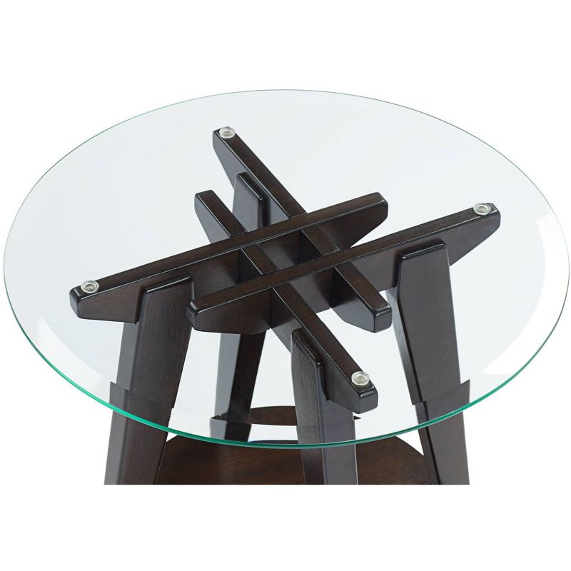 55 Downing Street Milton Dark Brown Round Accent Table