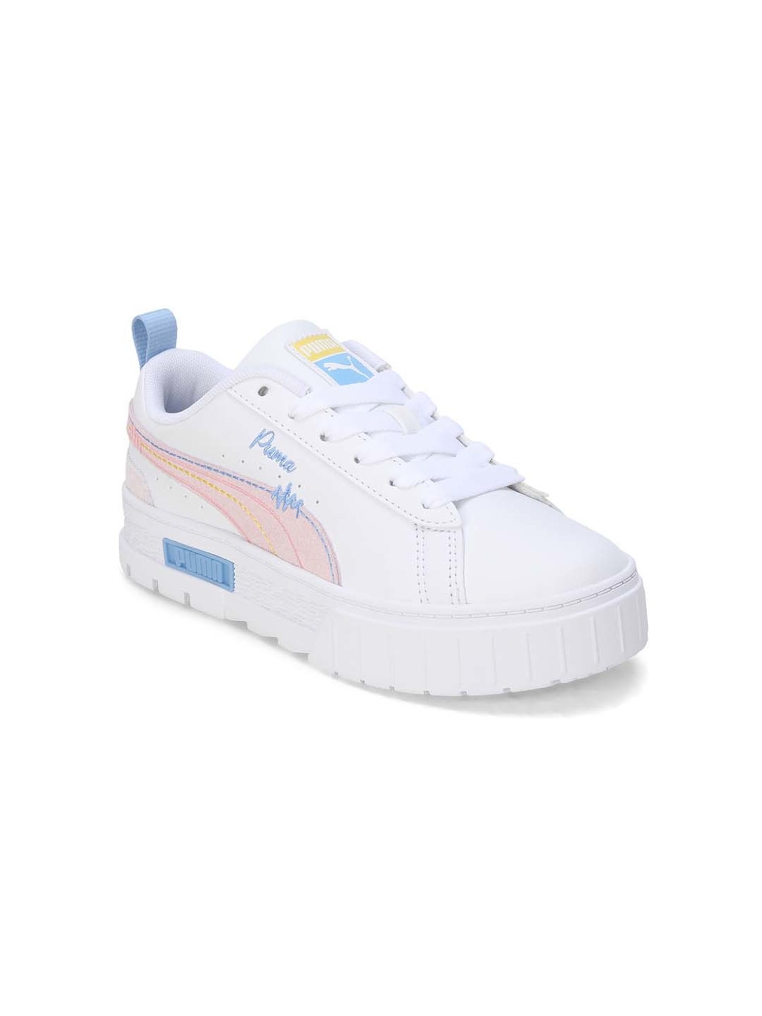 Puma Kids Mayze Sweater Weather White & Peach Casual Sneakers