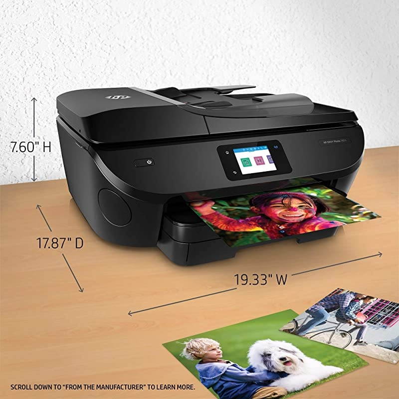 ENVY Photo 7855 All In One Photo Printer with Wireless Printing, Instant Ink Ready (K7R96A) (Renewed)