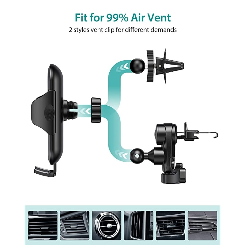 2021 Upgrade Ultra Stable Car Phone Mount Easy Clamp Universal Cell Phone Holder for Car Air Vent Car Phone Holder Mount Fit for iPhone 12 11 Pro Max Mini SE XS XR Galaxy S21 Note 20 10 etc