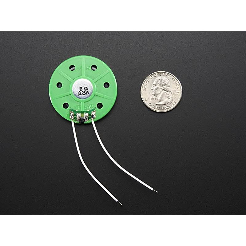 Transducers Thin Plastic Speaker w/Wires - 8 ohm 0.25W (1 piece)