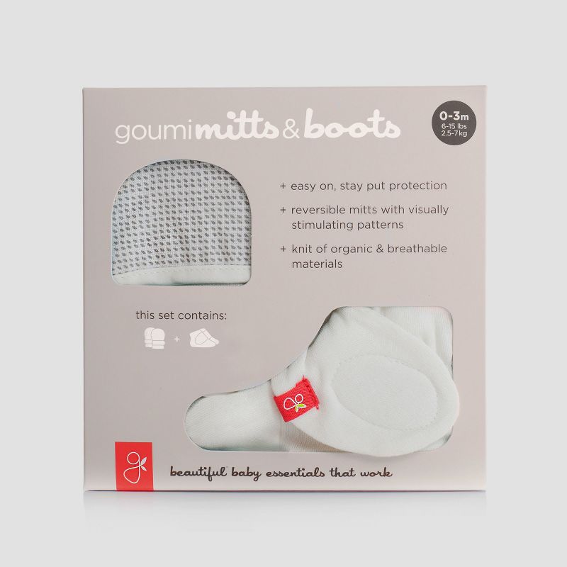 Goumi Baby Mittens & Boots - Gray 0-3M