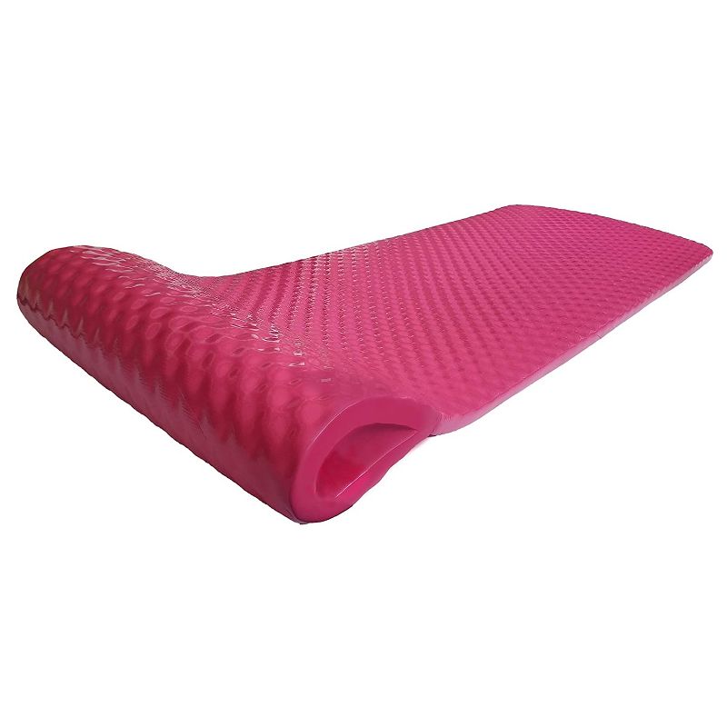 Vos 72 Inch Soft Wavy Foam Long Lasting UV Chlorine Resistant Water Pool Float Lounger Raft for Lakes, Rivers, and Open Water, Pink