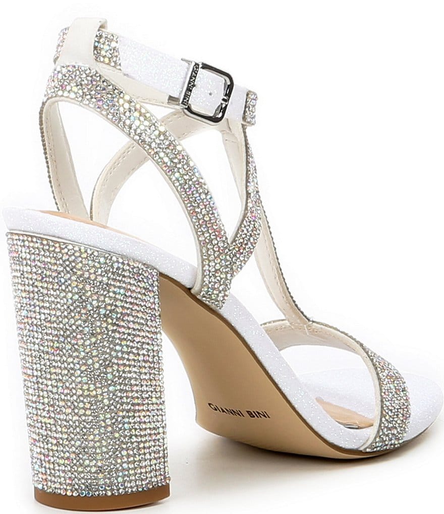 Gianni Bini Bridal Collection Brinslie Rhinestone Embellished T-Strap Dress Sandals