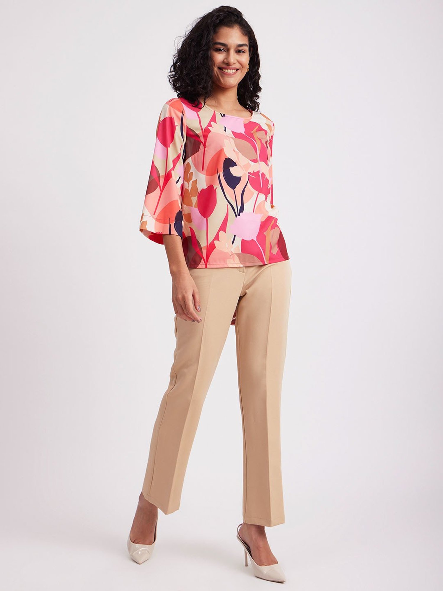 Fablestreet Multicolor Floral Print Top