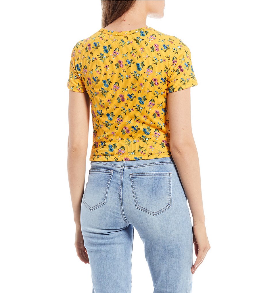 June & Hudson Short Tie Sleeve Knit Tee