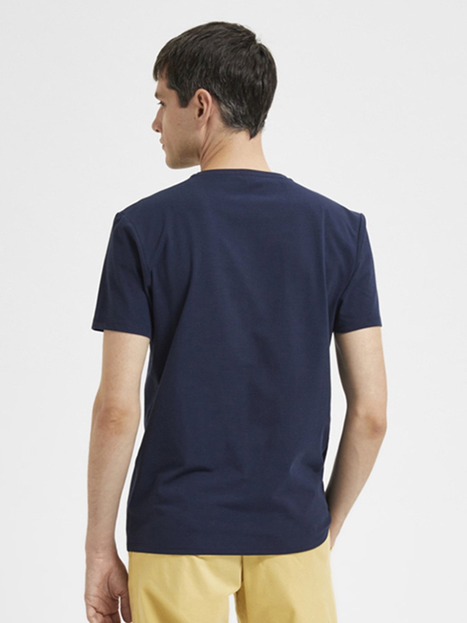 SELECTED HOMME Navy Regular Fit Crew T-Shirt