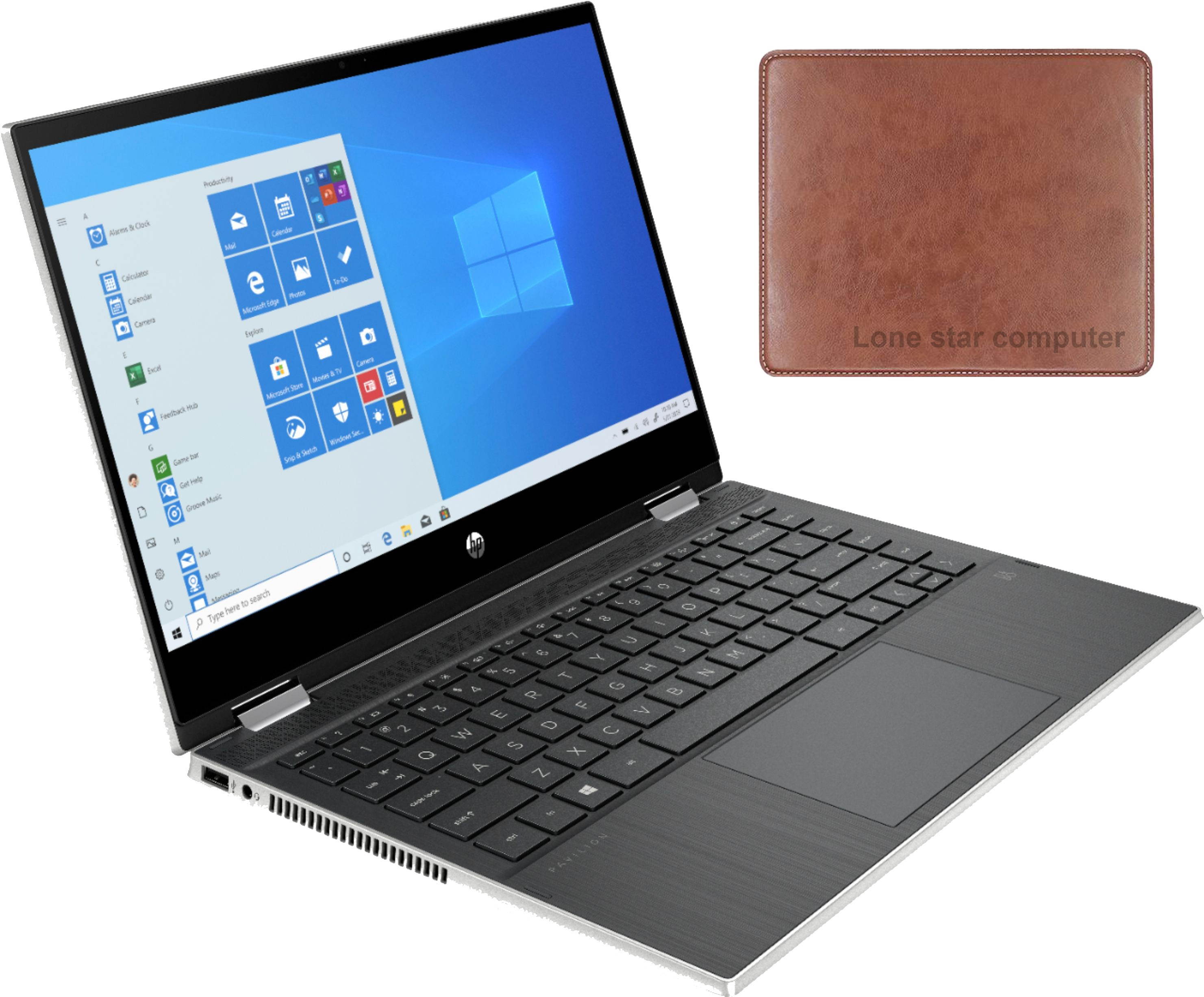 HP Pavilion x360 Notebook, 14" HD Touch Display, Intel Core i3-1115G4 Upto 4.10GHz, 16 GB RAM, 256GB SSD, HDMI, Card Reader, Wi-Fi, Bluetooth, Windows 10 Pro S W/ Lone Star Mouse Pad