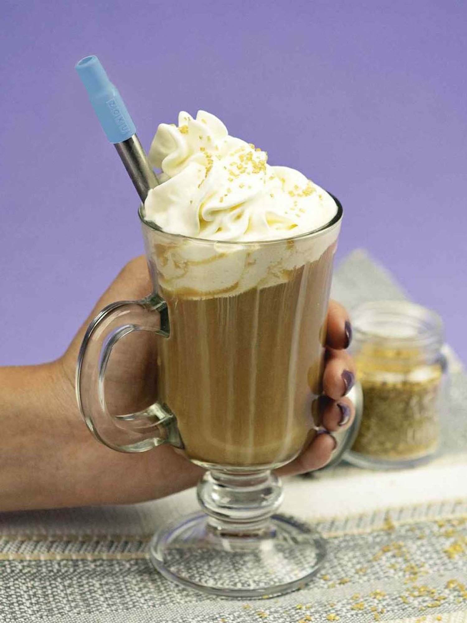 Zoku Blue & Silver Stainless Steel Pocket Straw