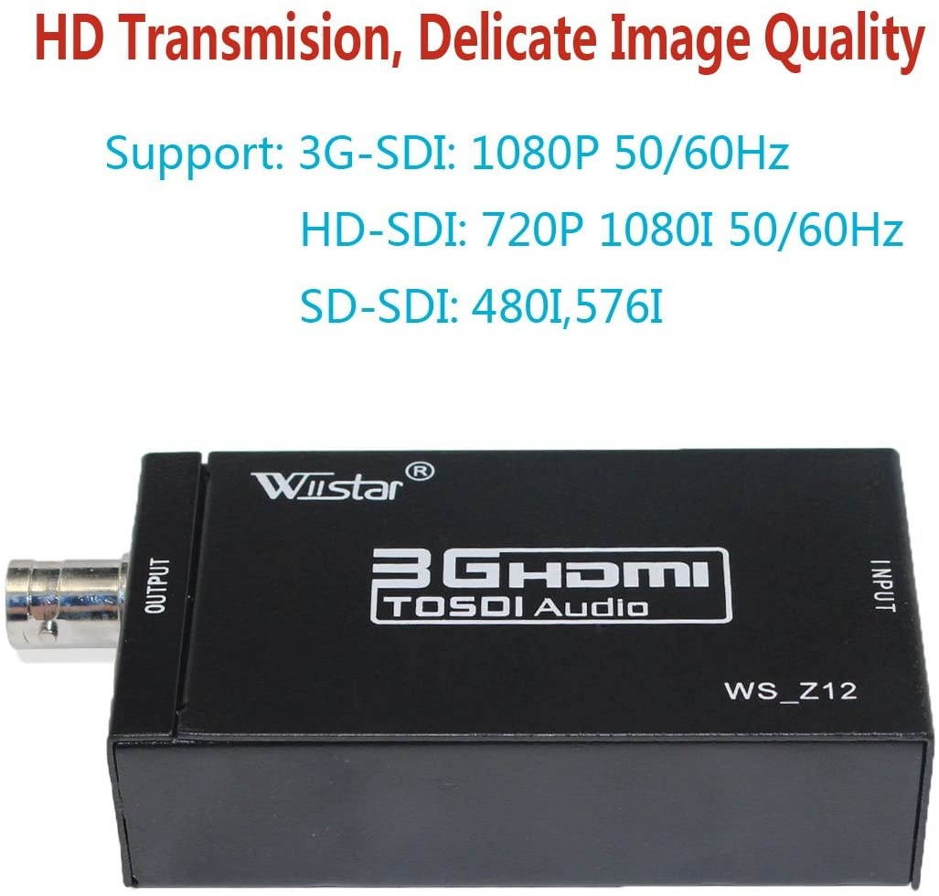 Mini HDMI to SDI Audio Video Converter BNC 3G-SDI SD-SDI HD-SDI Adapter Support 720P 1080P for Camera Home Theater Monitora