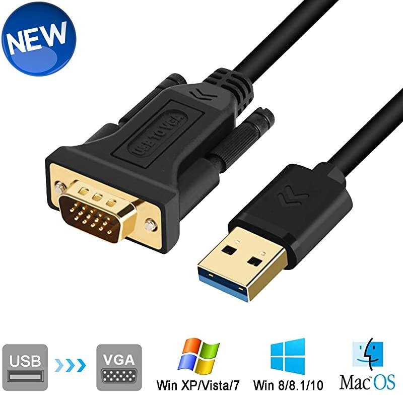 to VGA Adapter Cable 5FT Compatible with Mac OS Windows XPVista1087 30 to VGA Male 1080P Monitor Display Video AdapterConverter Cord 5FT