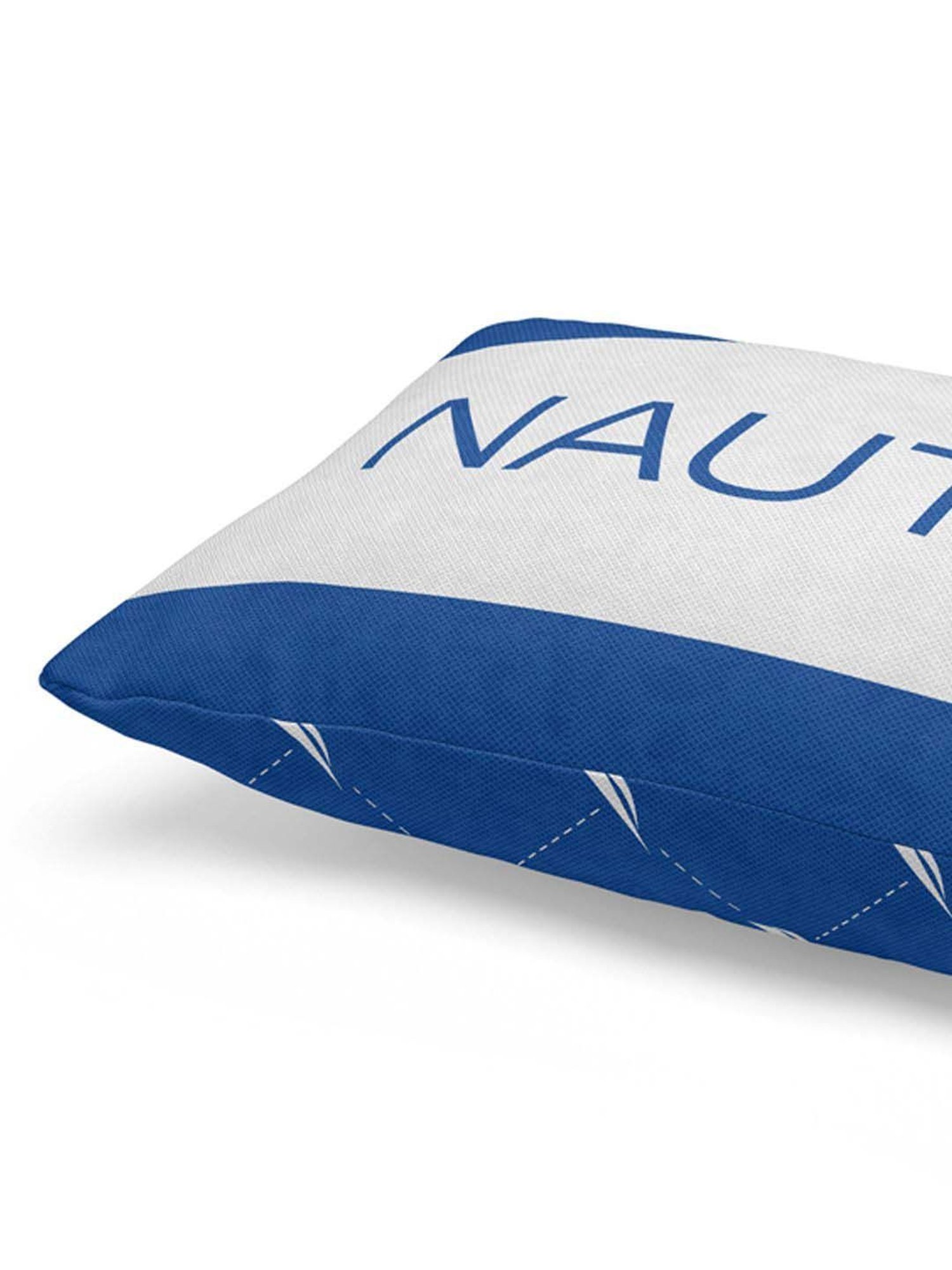 Nautica Logo Stripe Blue Microfibre 300 GSM Premium Cushion Covers - Set of 2