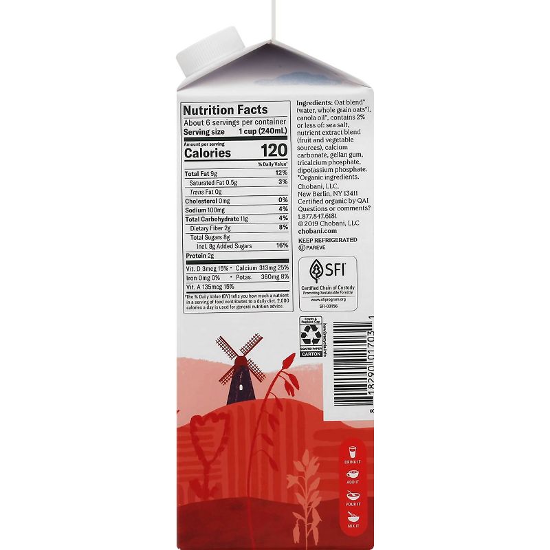 Chobani Oat Plain Extra Creamy OatMilk - 52 fl oz