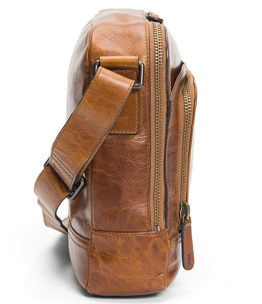 Frye Logan Zip Leather Messenger Bag