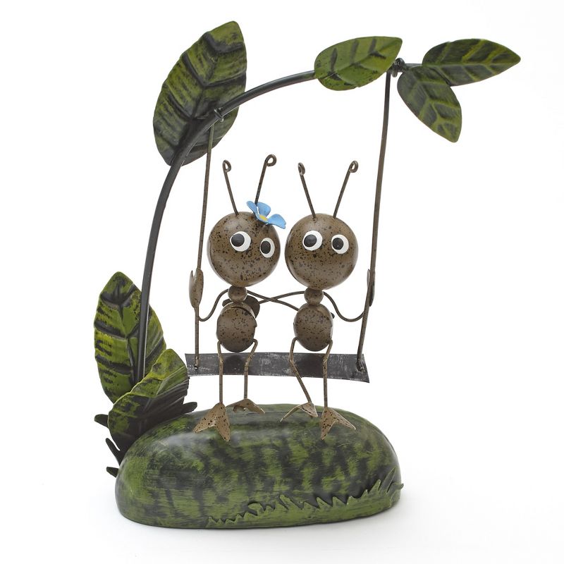 Lakeside Metal Ants Tree Branch Swinging Garden Statue - Outdoor Home Accent