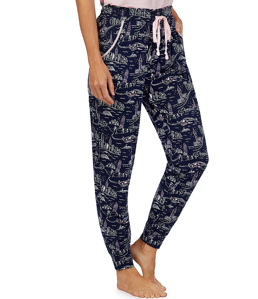 Jane & Bleecker New York Scenic Print Knit Jogger Sleep Pants
