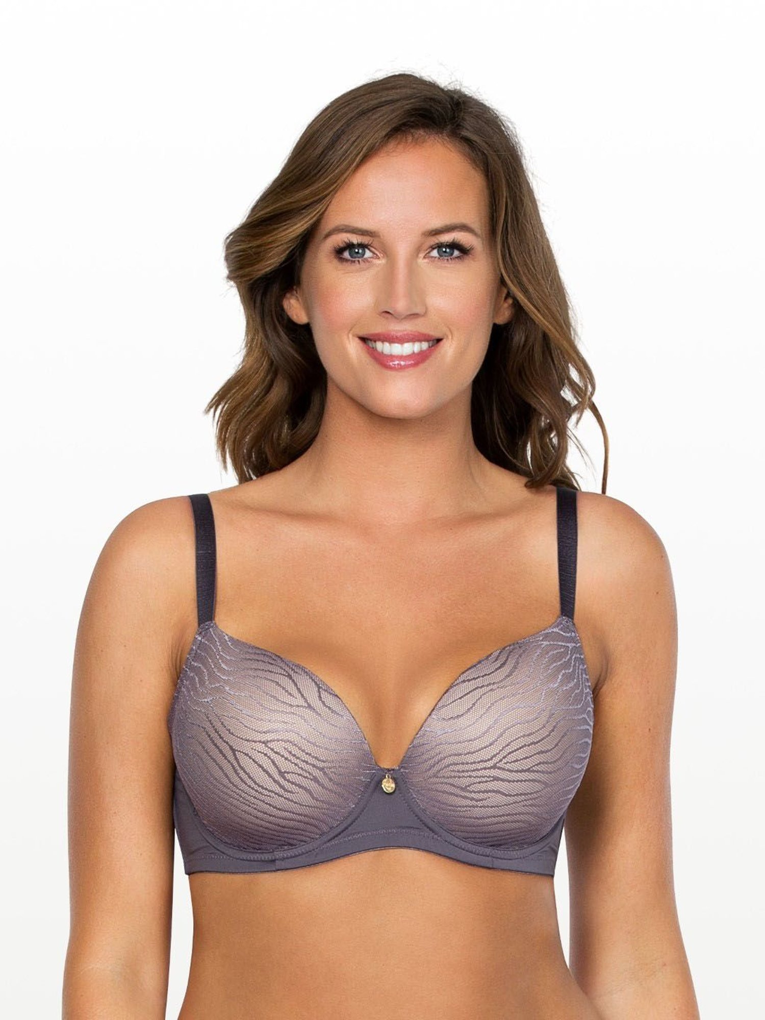 PARFAIT Pewter & European Nude Under Wired Padded Plunge Bra