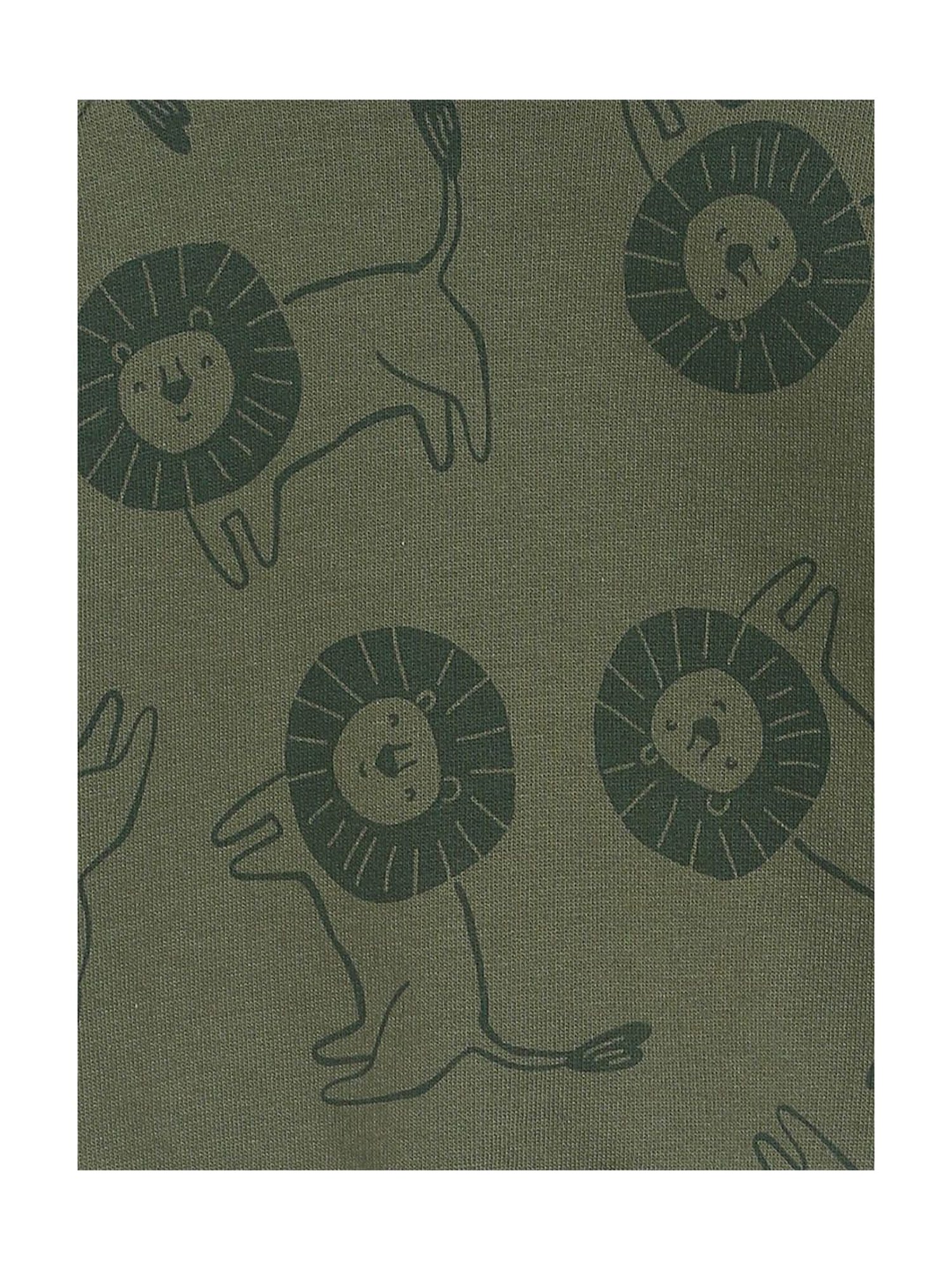 MINIKLUB Kids Olive Printed Full Sleeves Sweatshirt