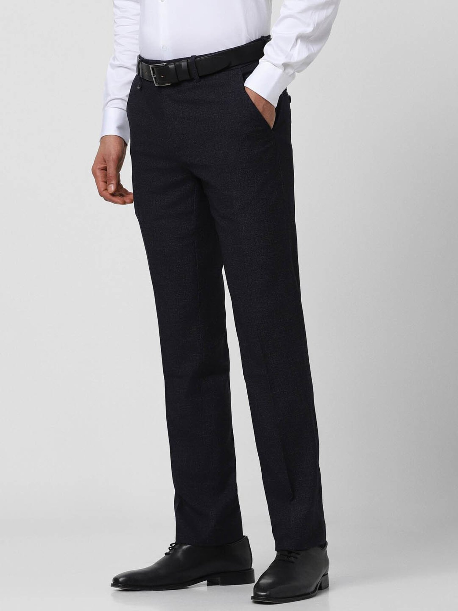 Van Heusen Navy Slim Fit Texture Trousers