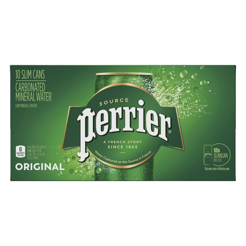 Perrier Carbonated Mineral Water - 10pk/8.45 fl oz Slim Cans