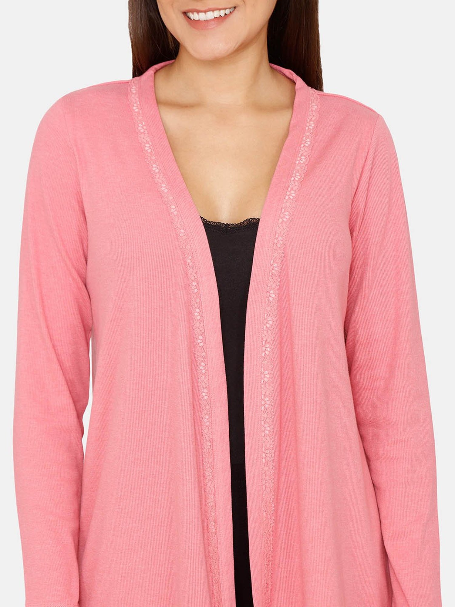 Zivame Pink Full Sleeves Shrug