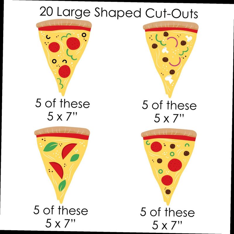 Big Dot of Happiness Pizza Party Time - Baby Shower or Birthday Party DIY Decorations - Clothespin Garland Banner - 44 Pieces