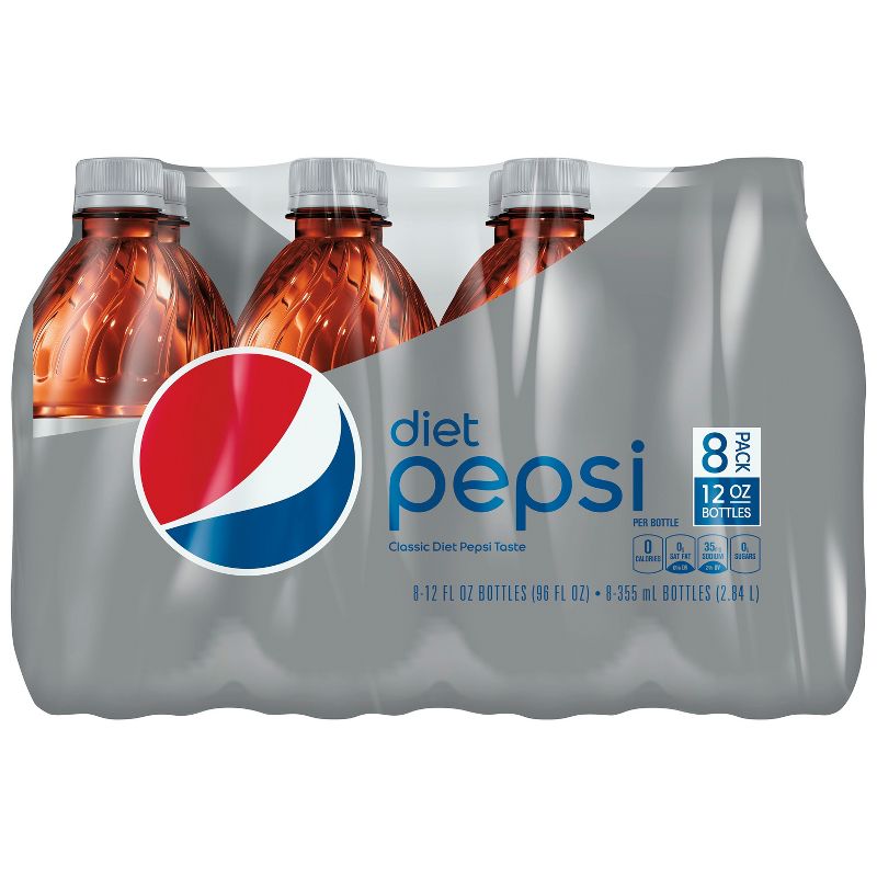 Pepsi Diet Cola Soda - 8pk/12 fl oz Bottles