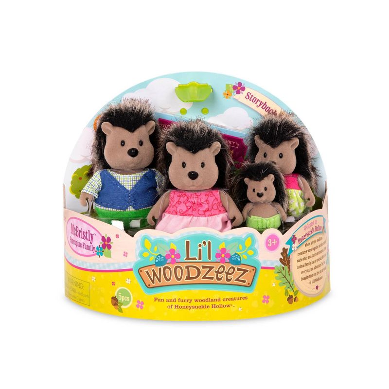 Li'l Woodzeez Miniature Animal Figurine Set - McBristly Porcupine Family