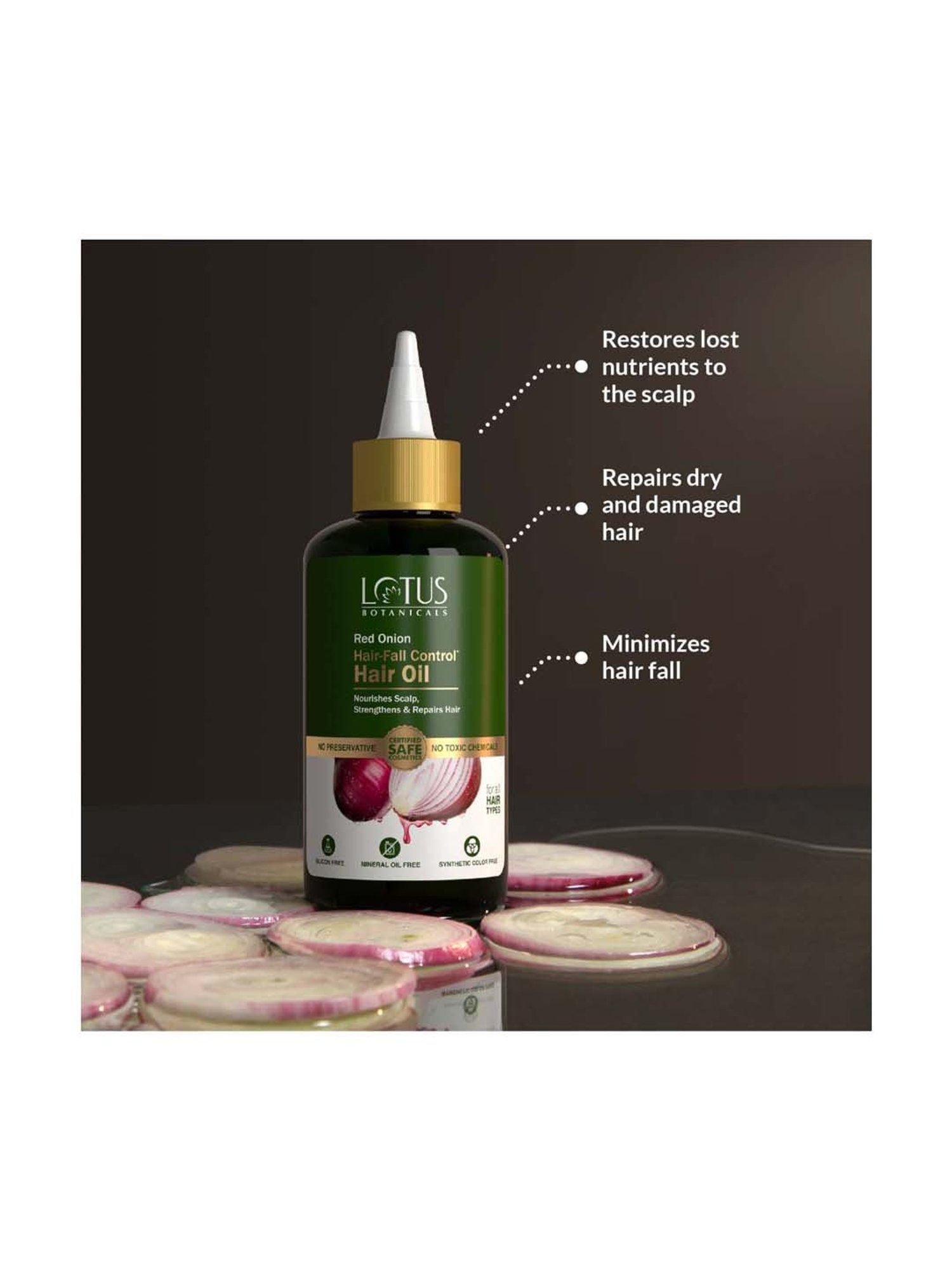 Lotus Botanical Red Onion Hair Fall Control Hair Oil - 200 ml