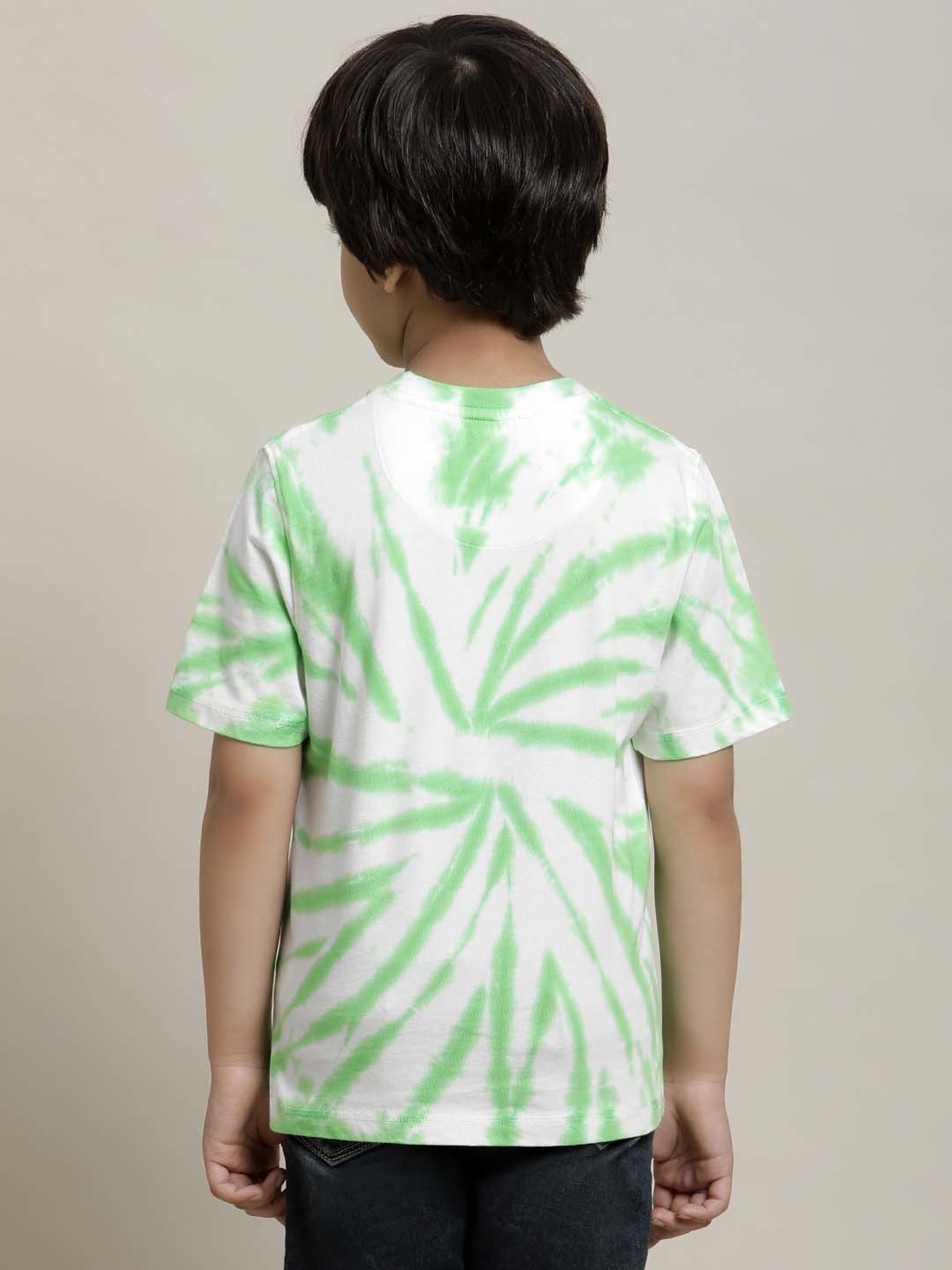 Kidsville Green & White Cotton Printed Batman T-Shirt