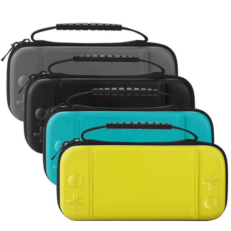 Nintendo Switch Lite Travel Case Portable Travel Carry Hard Shell EVA Material Pouch Deluxe Cover w/ Strap Handle for Switch Lite Console, 8 Game Card Holder, Joystick Pressure Relief (Gray)