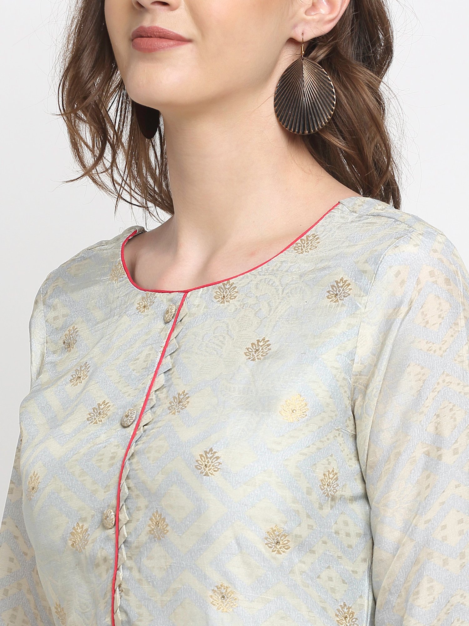 Stylee LIFESTYLE Blue Woven Pattern Unstitched Dress Material