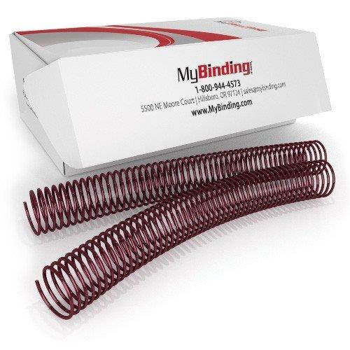 Burgundy 4:1 Pitch Plastic Spiral Binding Coil - 100pk (30mm ~ 270 Sheets)