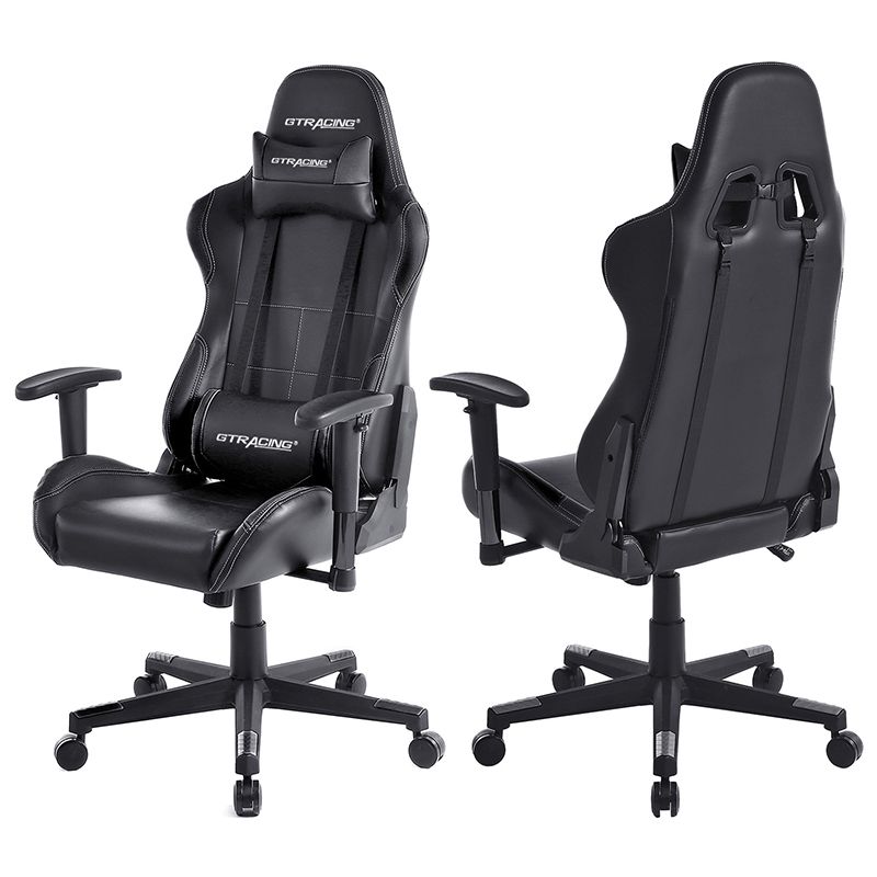 GTRACING Gaming Chair Ergonomic Racing Desk Chair PU Leather High-Back Adjustable Professional E-Sports Chair with Headrest and Lumbar Pillows GTBEE Series