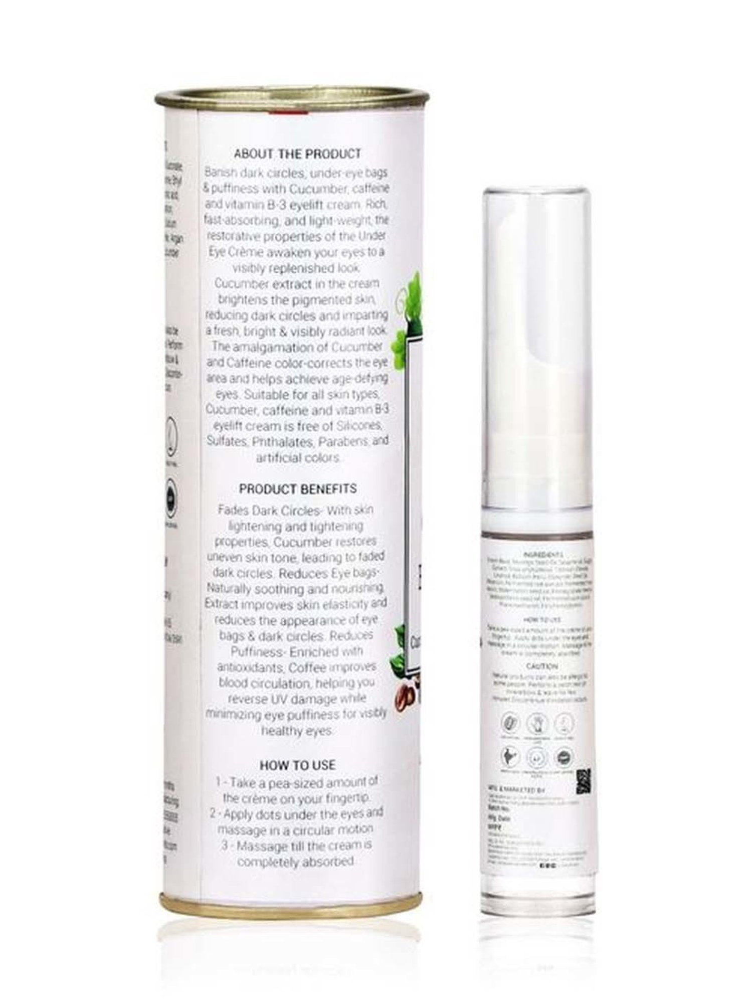 Seer Secrets Cucumber Caffeine and Vitamin B3 Eyelift Cream - 10 ml