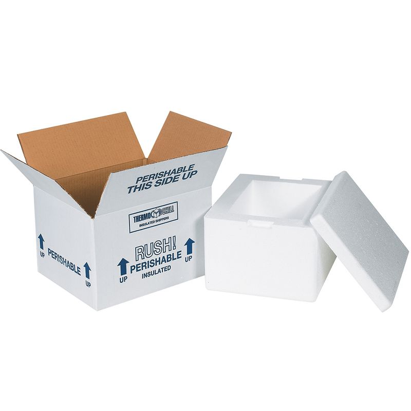 SI Products Insulated Shipping Kits 8" x 6" x 4 1/4" White 12/Case 204C
