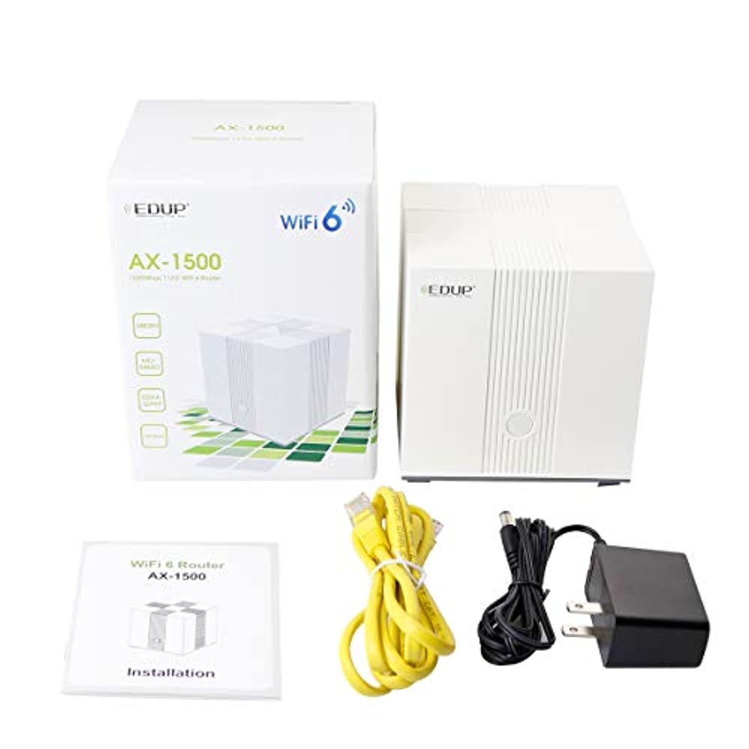 AX1500 WiFi 6 Router AX for Whole Home, Dual Band Wireless Router with 2 Gigabit Ethernet Ports 802.11ax Up to 1500 sq. ft. Coverage  and  40+ Devices, OFDMA, MU-MIMO, WDS, Adaptive Qos  a (EP-AX1500)