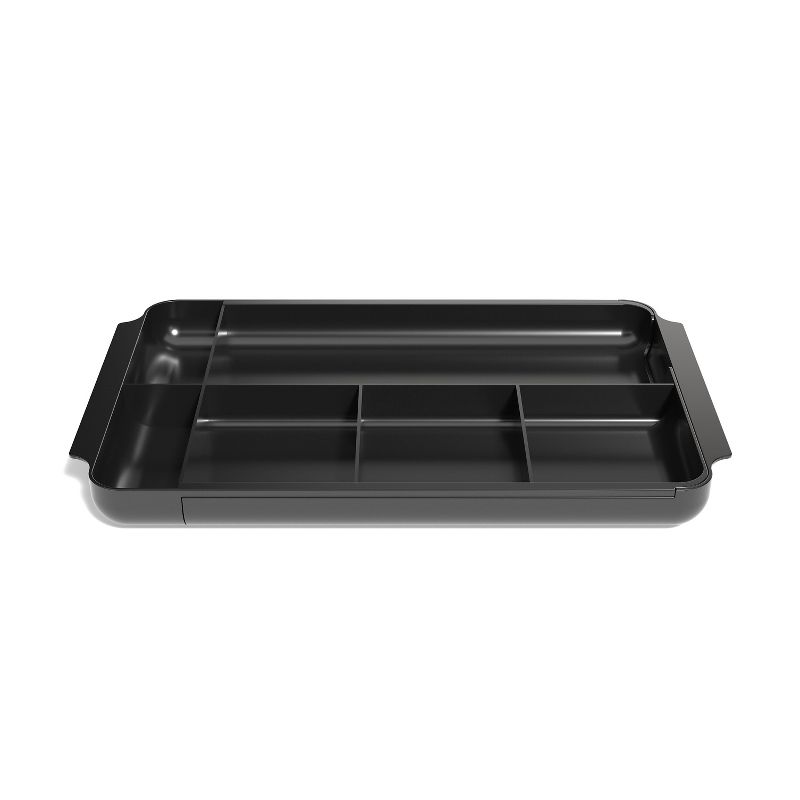 TRU RED 7-Compartment Expandable Plastic Drawer Organizer, Black TR58204