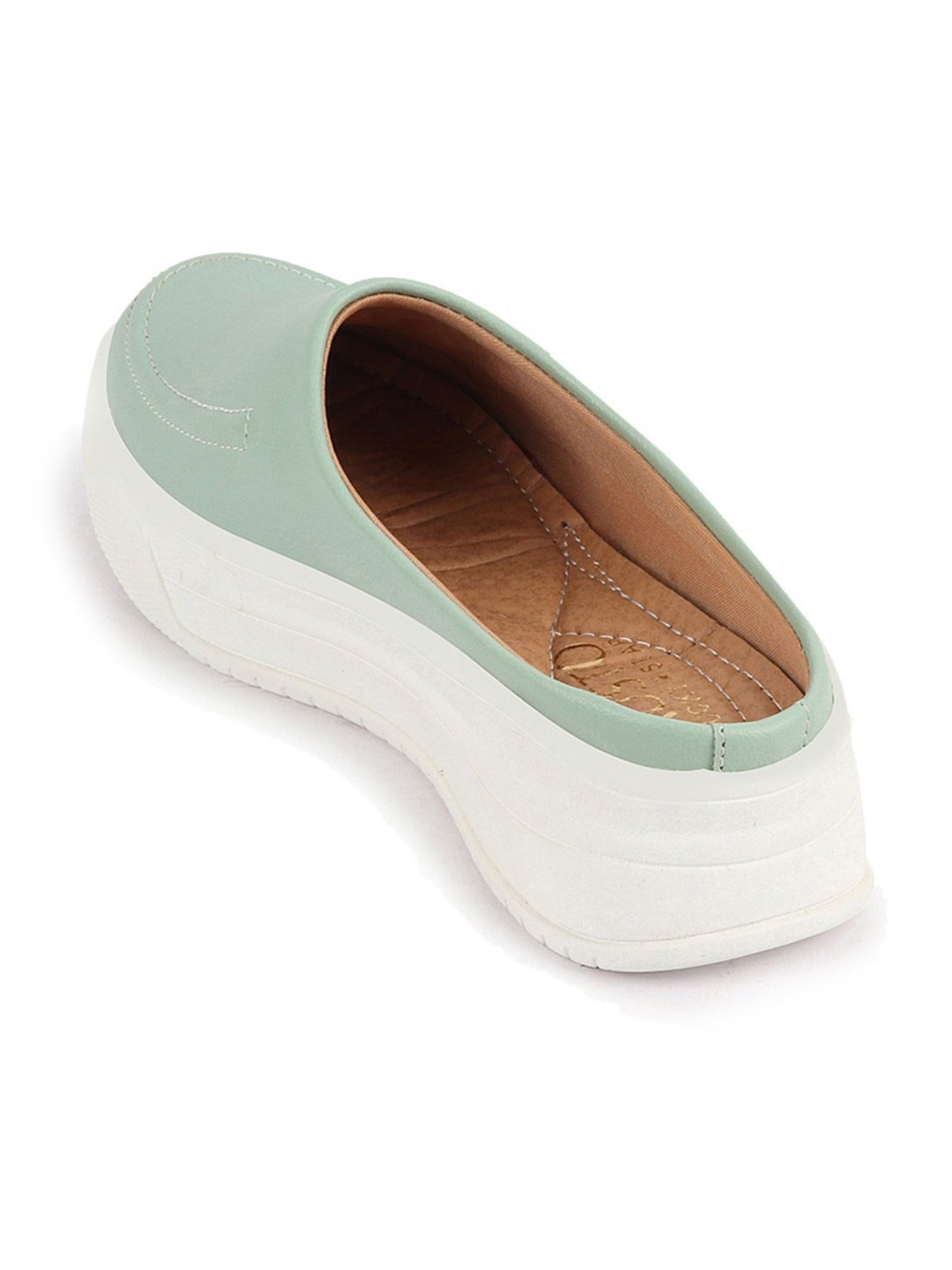 Fausto Women's Pista Green Mule Shoes