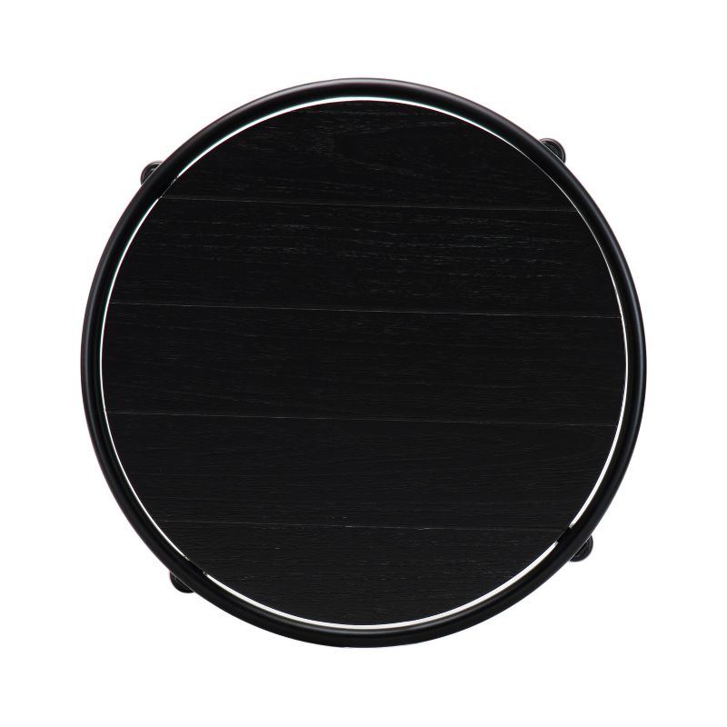 Industrial Adjustable Height Swiveling Stool Black - Aiden Lane