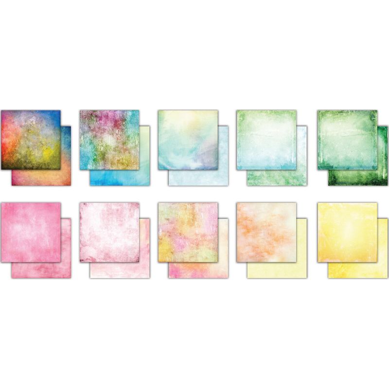 Craft Consortium Double-Sided Paper Pad 12"X12" 30/Pkg-Grunge-Light Tones, 20 Designs