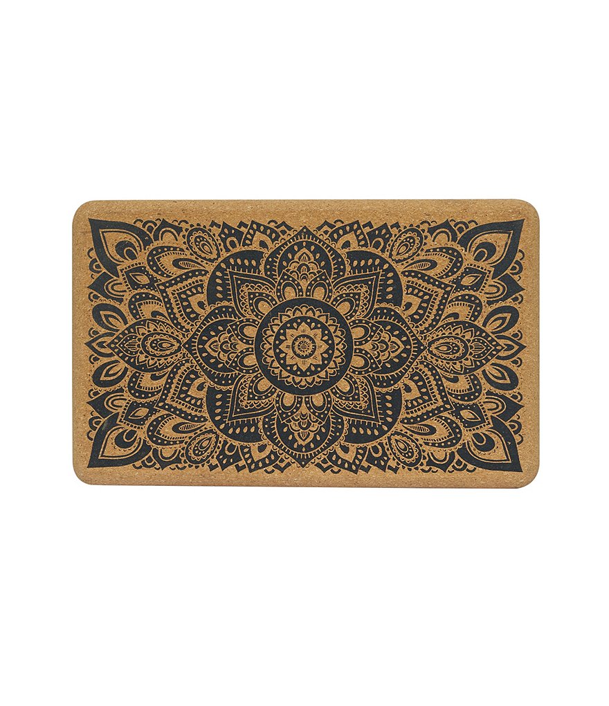 Yoga Design Lab Cork Mandala Black Yoga Block
