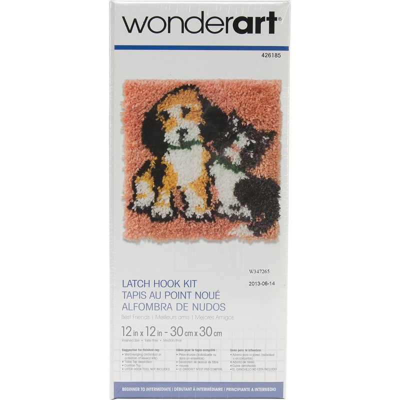 Wonderart Latch Hook Kit 12"X12"-Best Friends