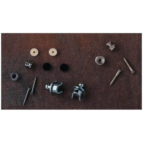 Genuine Fender Guitar Security Strap Locks & Buttons Chrome - Hardware Included