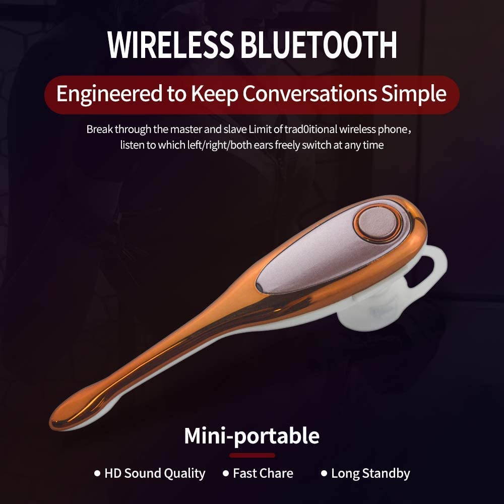 XSW1R Bluetooth Headset,Hands-Free Bluetooth Earpiece Headphones for Cell Phones, Noise Cancelling Wireless Earpieces w/Mic for Business/Driving/Office, Compatible with iPhone/Samsung/Android