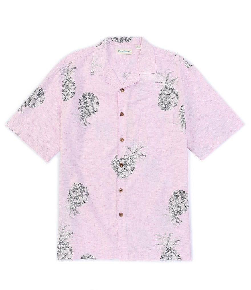 Caribbean Pink Short-Sleeve Woven Shirt